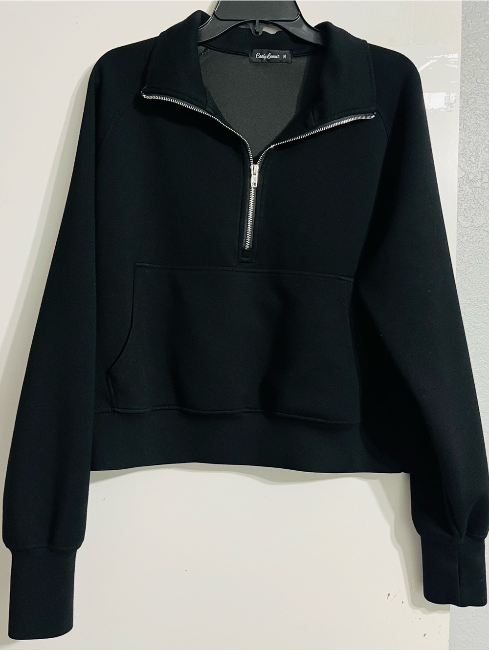 Women’s Black Quarter-Zip Pullover Sweater